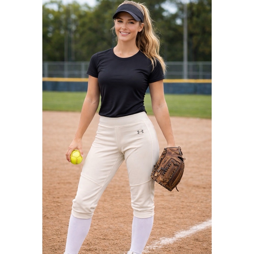 Under Armour HeatGear Fitted White Knicker Softball Pants Womens M Athlete